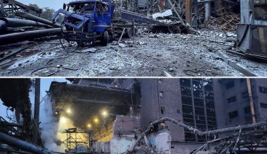 Νέες εικόνες με τις εκτεταμένες ζημιές σε μεταλλουργική μονάδα στη Ζαπορίζια μετά τα ρωσικά πλήγματα