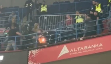 «Χάος» πριν από το Παρτίζαν – Ερυθρός Αστέρας: Συμπλοκές οπαδών και συγκρούσεις με την αστυνομία