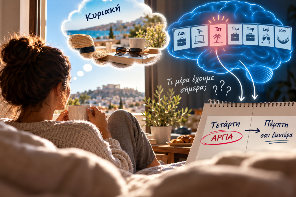 Γιατί όταν η αργία πέφτει μεσοβδόμαδα νιώθουμε ότι είναι Κυριακή;