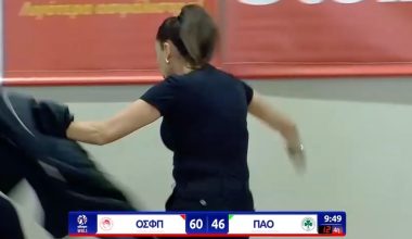 Ολυμπιακός – Παναθηναϊκός: Η Σ.Ερντέμ έγινε έξαλλη, πέταξε το σακάκι της και αποβλήθηκε (βίντεο)